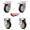 Service Caster 5 Inch Maroon Polyurethane Swivel Top Plate Caster Lock Brakes 2 Rigid SCC, 2PK SCC-TTL20S514-PPUB-MRN-2-R-2 - alternate 4